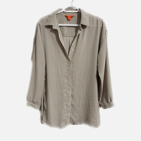 Joe fresh, long flowy pinstriped dress shirt. - Picture 2 of 5